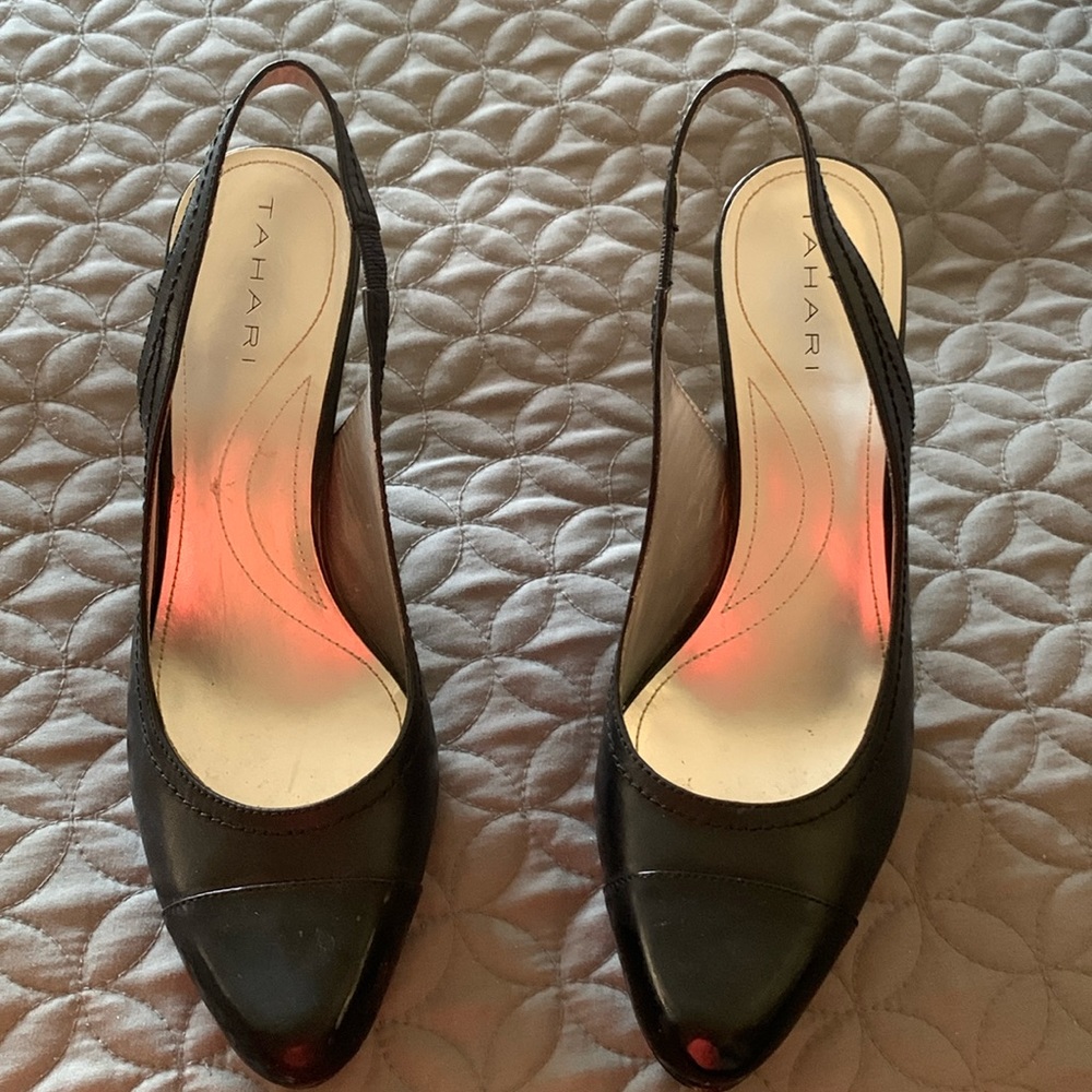 Tahari black heels